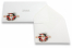 Grußkartenkuverts mit Weihnachtsmotiv - Weiß + 3D Weihnachtsmann | Briefumschlaegebestellen.at