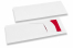 Bestecktasche Weiß mit Besteckschnitt + Rot Papierserviette | Briefumschlaegebestellen.at