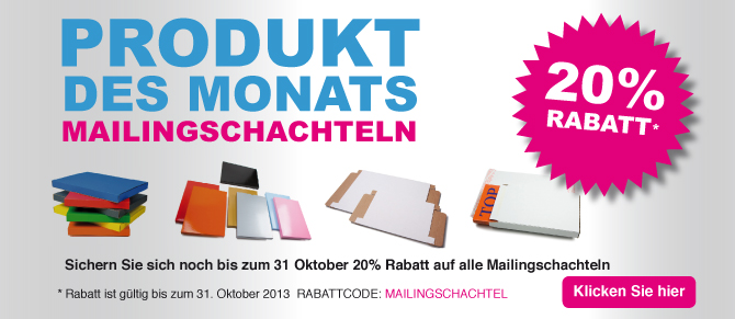 Produkt des Monats: Mailingschachteln