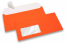 Neon Kuverts - Orange, mit Fenster 45 x 90 mm, Fensterposition 20 mm von der Linkerseite und 15 mm von unten | Briefumschlaegebestellen.at