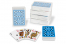 Personalisierte Spielkarten International - mit Randabfallende Bedruckung + Kunststoffbox | Briefumschlaegebestellen.at
