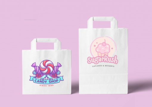 Tragetaschen aus Papier mit Flachhenkel | Briefumschlaegebestellen.at