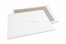 Papprückwandtaschen - 450 x 600 mm, 120 Gramm weiße Kraft-Vorderseite, 700 Gramm graue Duplex-Rückseite, ungummiert / kein Haftklebeverschluß | Briefumschlaegebestellen.at