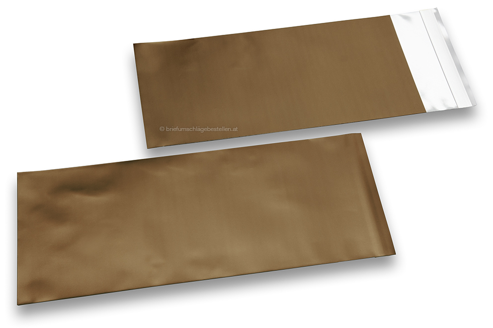 Bronzene Folienkuverts matt metallic farbig - 110 x 220 mm