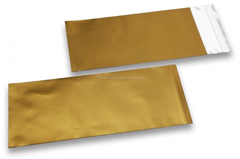 Goldene Folienkuverts matt metallic farbig - 110 x 220 mm