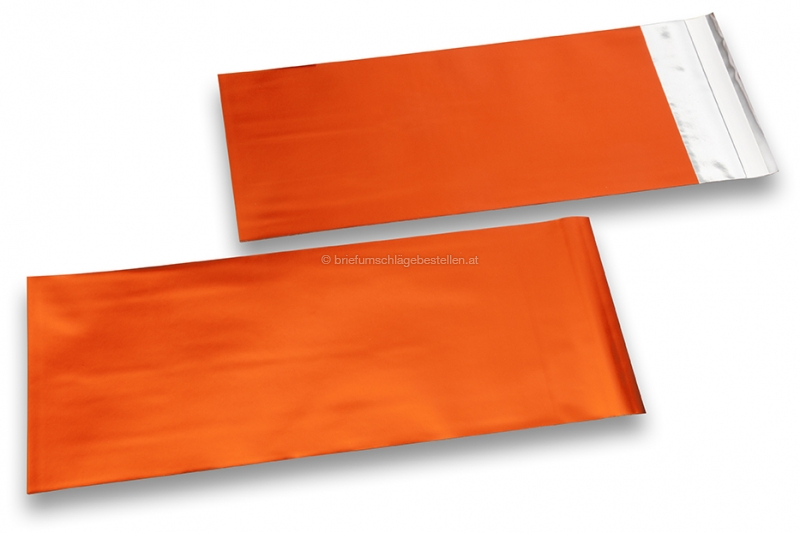 Orange  Folienkuverts matt metallic farbig - 110 x 220 mm