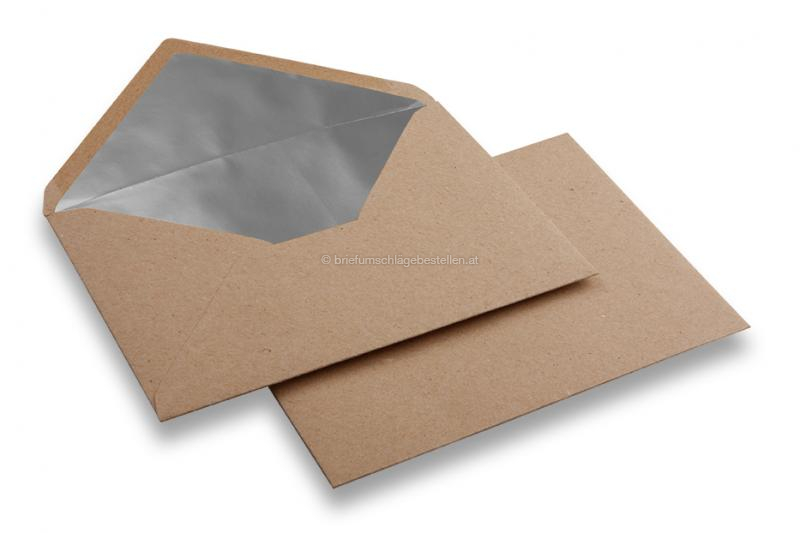 Kuverts aus Kraftpapier mit Innenfutter - 114 x 162 mm (C 6) Silber