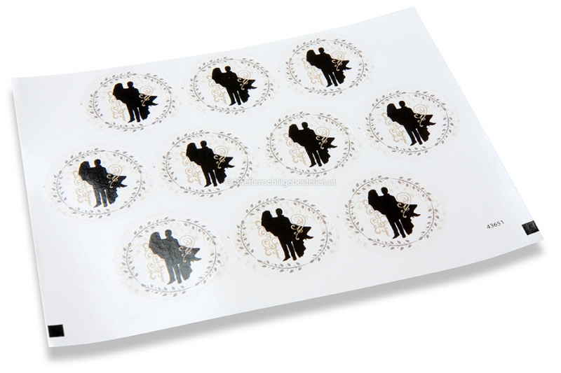 Hochzeit-Verschlusssiegel - Mann trägt Frau