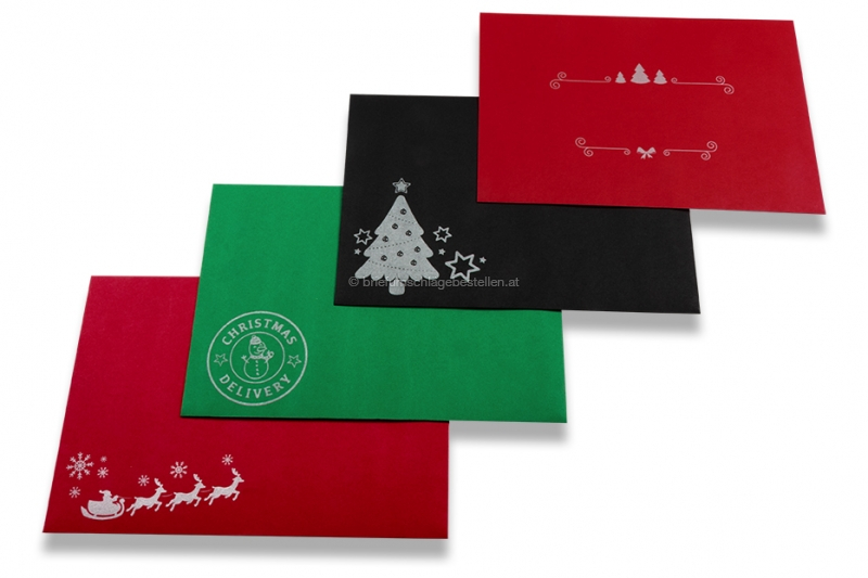 Farbige Weihnachts-Kuverts