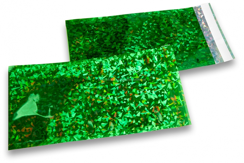 Grüne Holografische Metallic Folienkuverts -114 x 229 mm