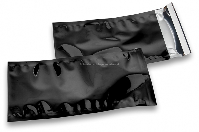 Schwarze  Metallic Folienkuverts - 114 x 229 mm
