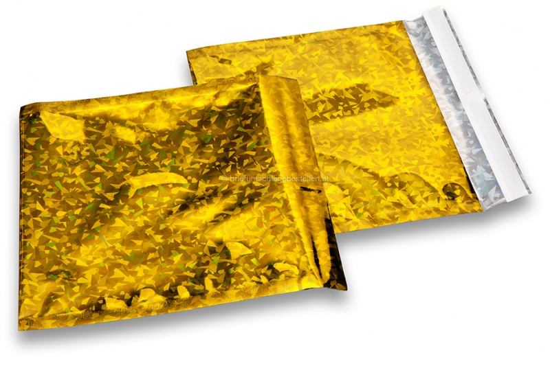 Goldene Holografische Metallic Folienkuverts - 165 x 165 mm