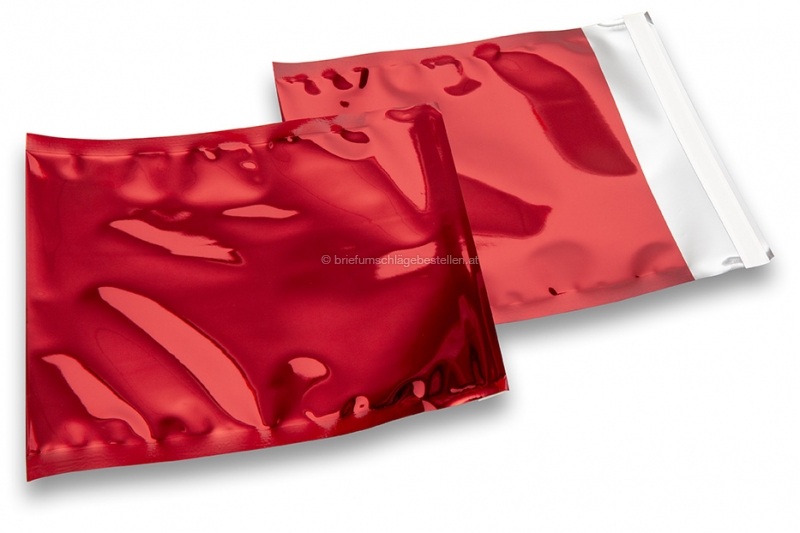Rote Metallic Folienkuverts - 165 x 165 mm