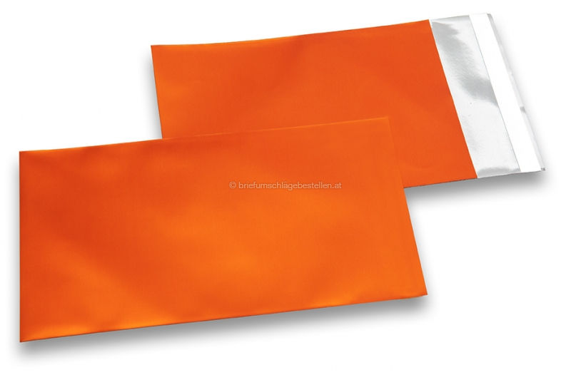 Orange Folienkuverts matt metallic farbig - 114 x 162 mm