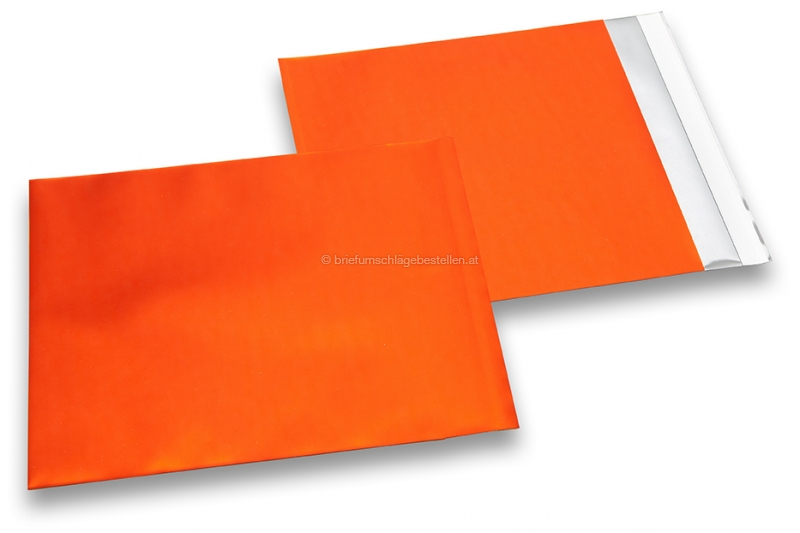 Orange Folienkuverts matt metallic farbig - 165 x 165 mm