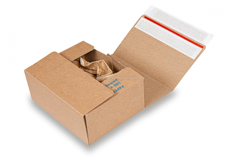 Versandverpackung  Paperpac mit integrierter Papierpolsterung