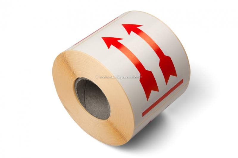 Verpackungsetiketten- Diese Seite oben: Pfeile - 90 x 115 mm