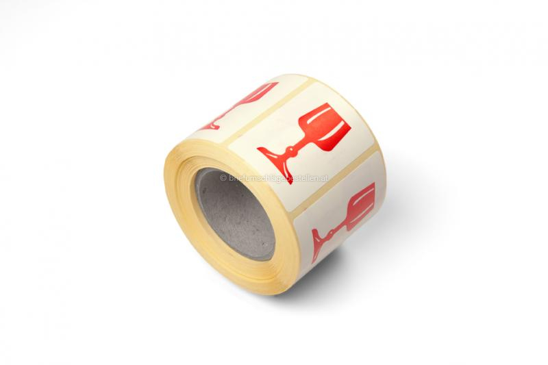 Verpackungsetiketten - Zerbrechlich: Weinglas - 60 x 40 mm