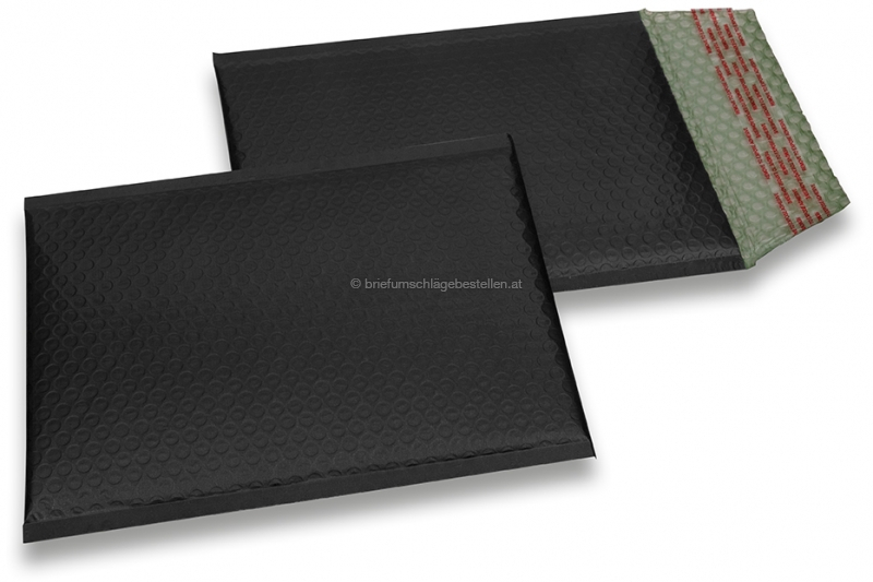 Luftpolstertaschen matt metallic umweltfreundlich - Schwarz 180 x 250 mm