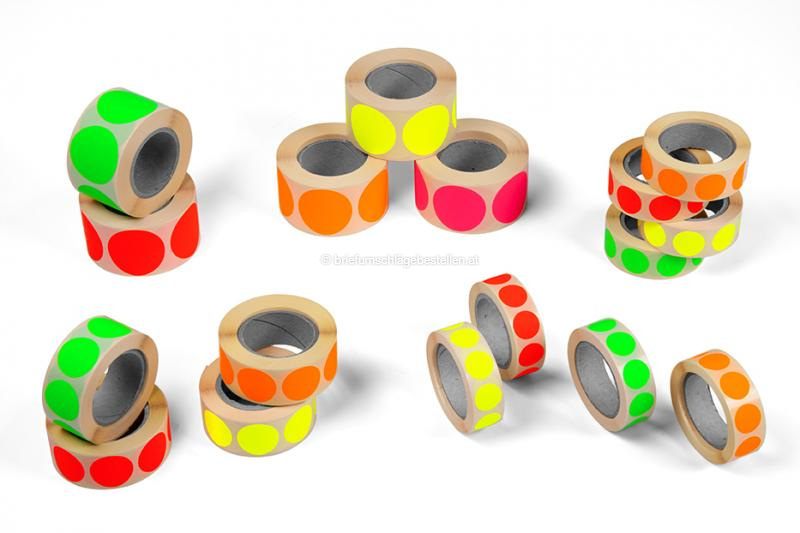 Etiketten farbig rund