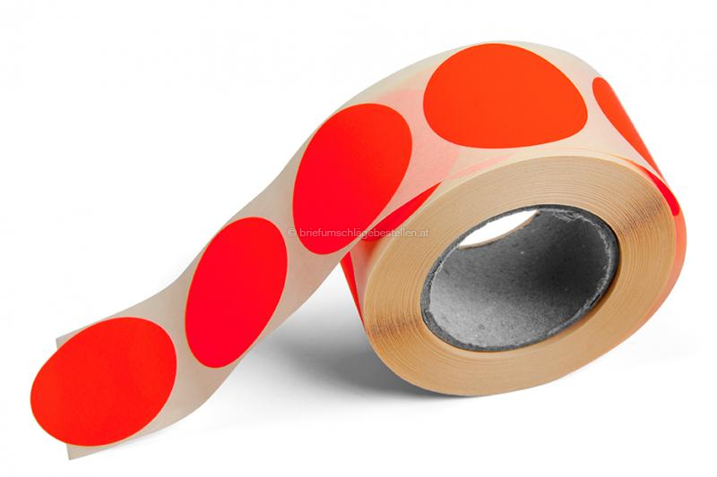 Etiketten farbig rund - Rot