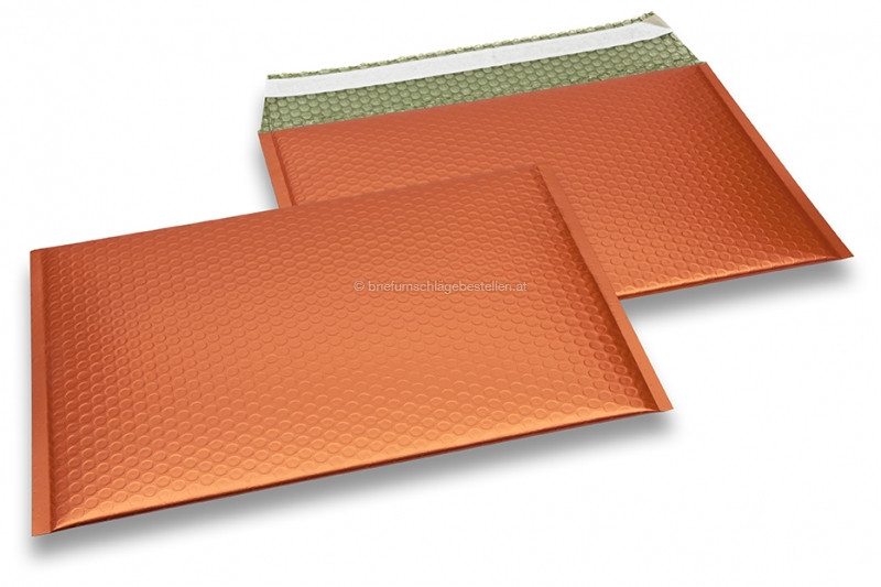 Luftpolstertaschen matt metallic umweltfreundlich - Orange 235 x 325 mm