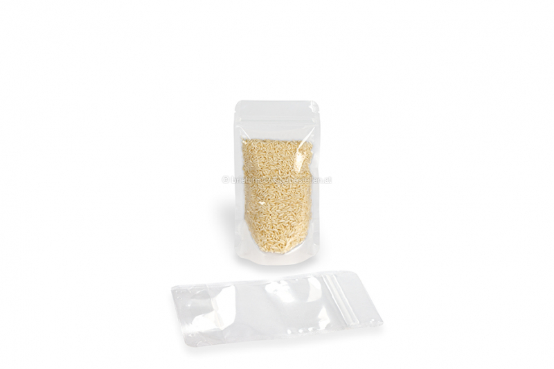 Standbodenbeutel transparent - 110 x 185 x 70 mm, 250 ml