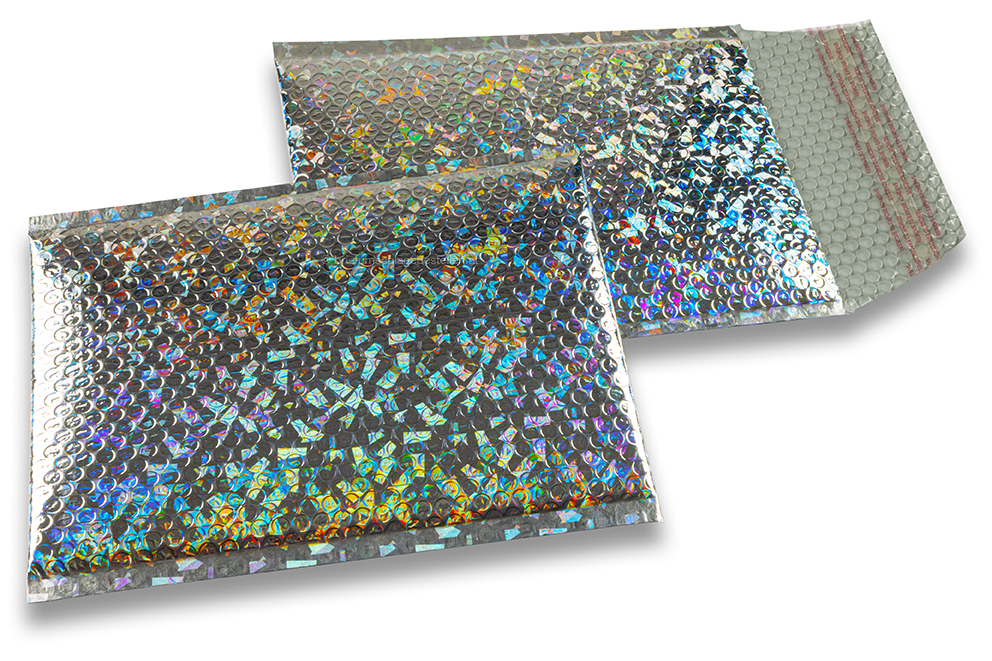 Luftpolstertaschen metallic umweltfreundlich - Silber Holographisch 180 x 250 mm