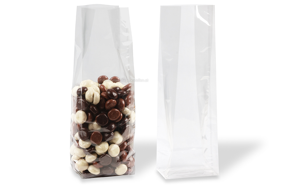 Blockbodenbeutel transparent - 100 x 280 x 60 mm, 1200 ml