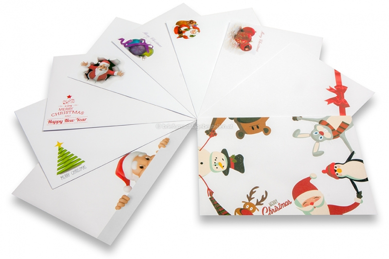 Grußkartenkuverts mit Weihnachtsmotiv