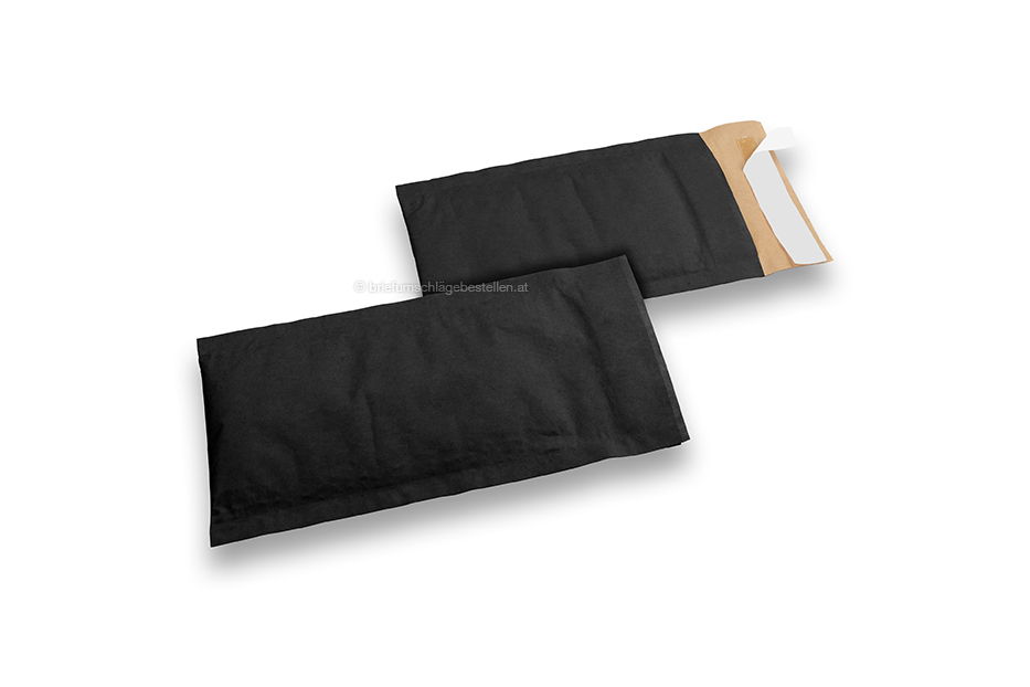 Luftpolstertaschen aus Papier mit Wabenstruktur - schwarz, 100 x 165 mm