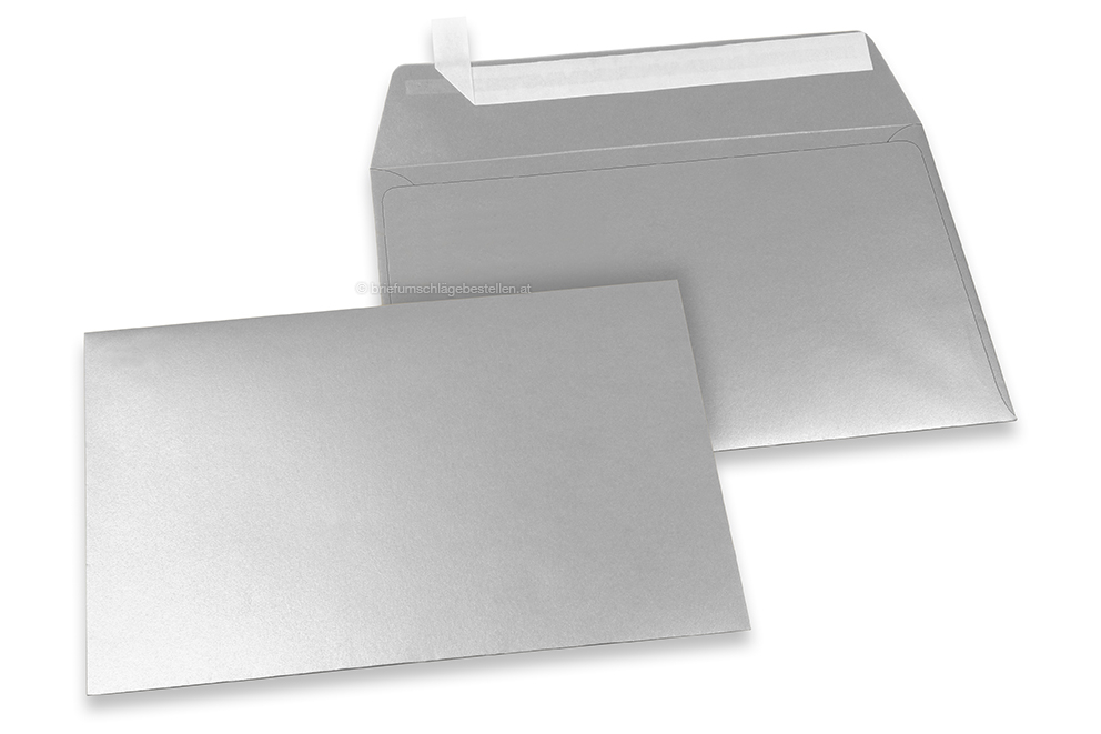 Farbige Kuverts Papier - Silber metallic, 114 x 162 mm