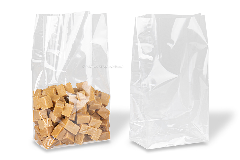Blockbodenbeutel transparent - 140 x 260 x 80 mm, 2000 ml