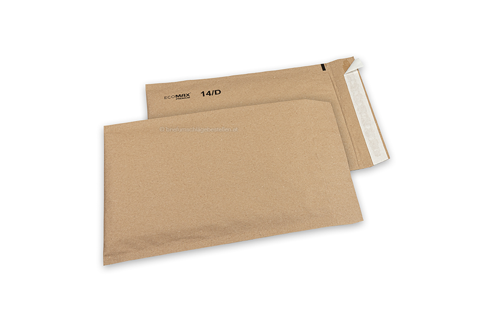 Luftpolstertaschen aus Papier – Ecomax - 180 x 265 mm, 14/D, Braun